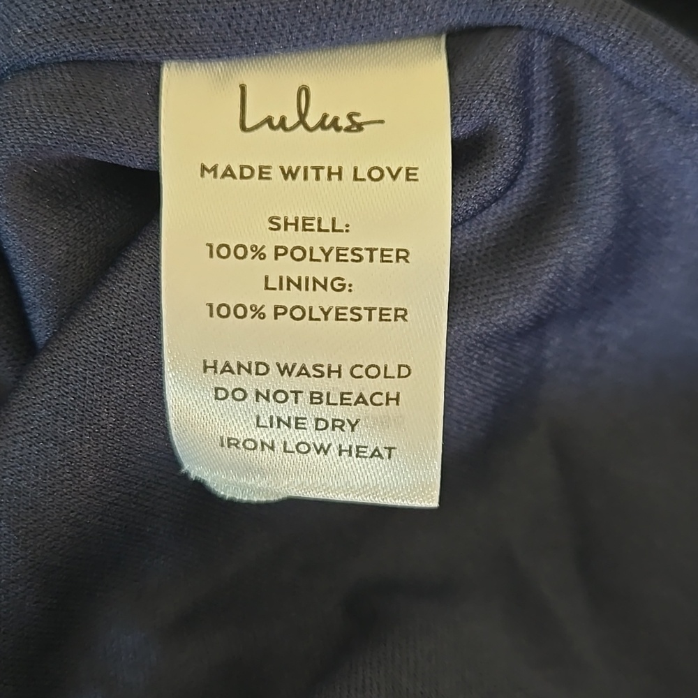 Lulus My Favorite Day Navy Blue Floral Print Satin Tulip Formal Midi Dress NEW - Picture 10 of 10